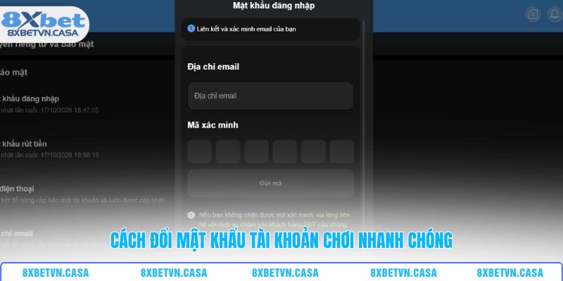 Cách đổi mật khẩu tài khoản chơi nhanh chóng