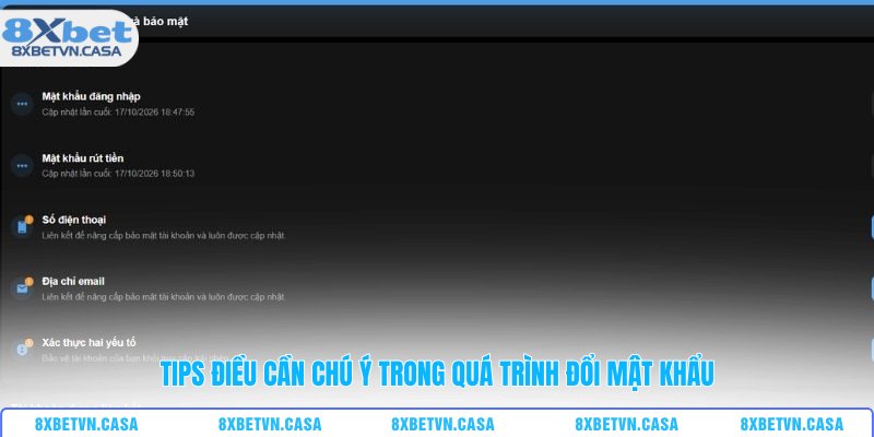 Tips điều cần chú ý trong quá trình đổi mật khẩu